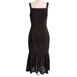 NEW Black Halo Arabelle Black Lace Trim Dress